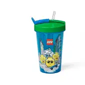 LEGO STORAGE Tumbler With Straw Iconic Classic - Blue - 9X 9X 16CM
