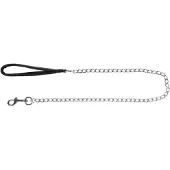 Trixie Chain leash with nylon hand loop L-XL: 1.00 m/4.0 mm Musta
