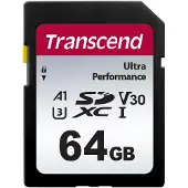 Transcend 340S 64GB SDXC muistikortti U3 V30 (R160 W50 MB/s)