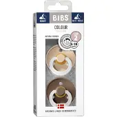BIBS Colour Glow 2-pack Pyöreitä Lateksituttia Vanilla Dark Oak Vanilla Dark Oak 6+ Months Latex Beige 6+ kuukautta From Newborn Pojat, Tytöt