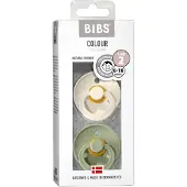 BIBS Pacifier Colour Latex Size 2 2 kpl ? Ivory/Sage