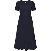 ONLY Onlmay Life S/S Peplum Calf Dress Jrs - Navy - S