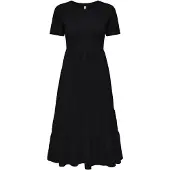ONLY Onlmay Life S/S Peplum Calf Dress Jrs - Black - XS