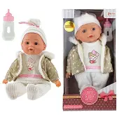 Huismerk - Lovely Baby Baby Doll Winter Clothes and Bottle