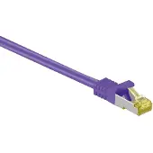 Pro RJ45-kytkentäkaapeli S/FTP (PiMF), 500 MHz, CAT 7 -raakakaapelilla, violetti, 3 m