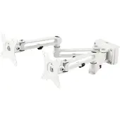 Deltaco 17-32 x2 OFFICE Dual Arm, -seinäteline kahdelle näytölle, valkoinen