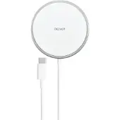 Deltaco 15W langaton Qi + MagSafe-laturi, USB-C, 1m, valkoinen
