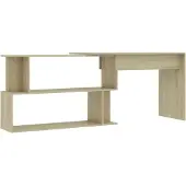vidaXL Kulmapöytä Sonoma-tammi 200x50x76 cm lastulevy