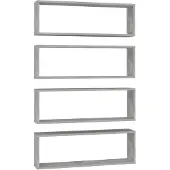 vidaXL Kuutioseinähyllyt 4 kpl betoninharmaa 80x15x26,5 cm lastulevy