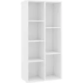 vidaXL Kirjahylly valkoinen 50x25x106 cm lastulevy