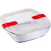 Pyrex - Cook & Heat Säilytyspurkki 2,2 L Punainen/Kirkas