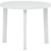 vidaXL Puutarhapöytä valkoinen 89 cm muovi