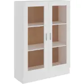 vidaXL Vitriinikaappi, Valkoinen, 82,5x30,5x115 cm, Lastulevy
