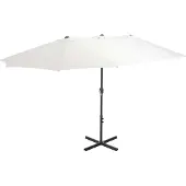 vidaXL Aurinkovarjo alumiinitanko 460x270 cm hiekanruskea