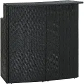 vidaXL Puutarhan baaripöytä musta 120x55x110 cm polyrottinki