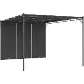vidaXL Puutarhan huvimaja sivuverholla 4x3x2,25 cm antrasiitti