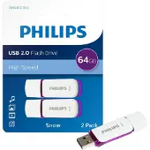Philips STICK USB 2.0 2-Pack 64GB Snow Edition Magic Purple (FM64FD70D/00)