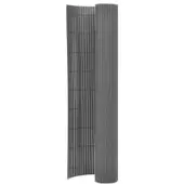 vidaXL Kaksipuolinen puutarha-aita 110x300 cm harmaa, Pilka