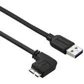 StarTech.com USB-A – Micro USB -kaapeli, USB 3.2 Gen 1, vasen kulma, 0,5 m, musta