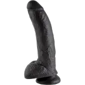 King Cock Aidonkaltainen Dildo Kiveksillä 23 cm - Musta