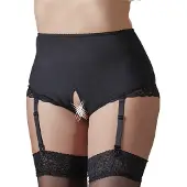 Cottelli Plus Size - sukkanauhavyömuotoiset avobikinit (musta) - 3XL
