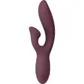 Amaysin Curvy Rechargeable Rabbit Vibrator - Burgundy - ONE SIZE