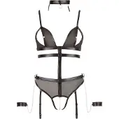 Cottelli collection Cottelli Bondage Haaraton Teddy Kahleilla - Musta - XL