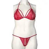 Nortie Plus Size Friia Punainen Haaraton Alusasusetti - Red - Plus size