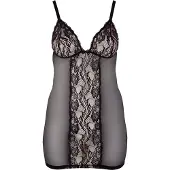 Cottelli Plus Size Pitsinen Chemise - Musta - 4XL