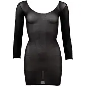 NO:XQSE - pitkähihainen, läpinäkyvä, musta catsuit (S-L)