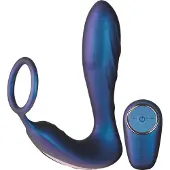Hueman Black Hole Anaalivibraattori Penisrenkaalla 15 cm - Dark Blue