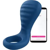Ohmibod Bluemotion Nex 3 - Sovelluksella ohjattava värisevä peniorengas miehille (sininen)