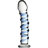 Icicles No. 5 - lasidildo - spiraalinen - kirkas/sininen