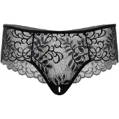 Daring Intimates Ella kauniit haaroista avoimet pikkuhousut Musta L/XL