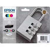 Epson 35 monipakkaus - 4 pakkeria - lajittelu, gul, syaani, magenta - alkuperäinen - läpipainopakkaus - blækpatron - WorkForce Pro WF-4720, WF-4720...
