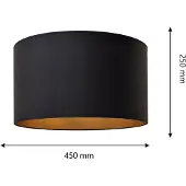 Helam Varjostin Alba, Ø 45 cm, E27, musta/kulta Alba , Musta, Olohuone/ruokailutila, Tekstiili/kangas/silkki