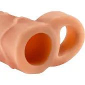 Pipedream X-TENSION Perfect 2 - klitoristimulaattorilla varustettu penisholki (19 cm, nude)