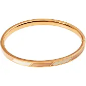 Design Letters Striped Candy Bangle - White - ONE SIZE