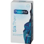 Pasante Silk Thin - Kondomi, 12 kpl, ohut, säiliöllinen, vegaani, miellyttävä, suoja