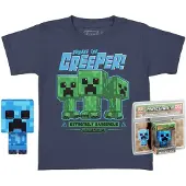 Funko POP! Pop And Short Sleeve T-shirt Minecraft Creeper Sininen XL