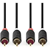 Nedis CABW24200AT05 2x RCA uros-2x RCA uros 0.50 m Stereoäänikaapeli
