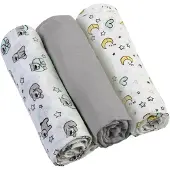 Babyono Musliinivaipat harmaa 3 kpl (348/01)