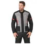 FASTWAY Touring Men 211 Tekstiilitakki Harmaa/Musta/Punainen Miehet, size 48