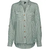 Vero Moda Pusero 'Bumpy' tummanvihreä / valkoinen