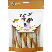 Dokas 2x200g Twister naudannahka, pötsi & kananrinta koiran herkku