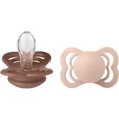 BIBS Pacifier Supreme Silicone Size 1 2 kpl ? Woodchuck/Blush