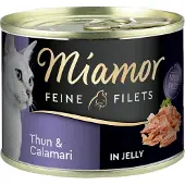 Miamor 6x185g Fine Filets tonnikalaa & mustekalaa hyytelössä Kissanruoka