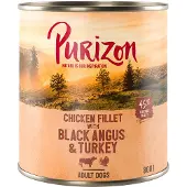Purizon 6x 800g Original Adult kanafilee, Black Angus -nauta & kalkkuna koiran märkäruoka