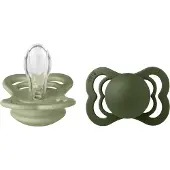 BIBS Supreme Tutit 2-pack Silikoni Koko 1, Sage/Hunter Green