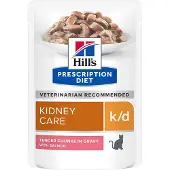 Hill's Pet Nutrition - k/d Kidney Care Salmon Pouch - Wet Cat Food 85 g x 12 st - Pouch - Kissat - Kissanruoka - Eläinlääkärin märkäruoka kissalle